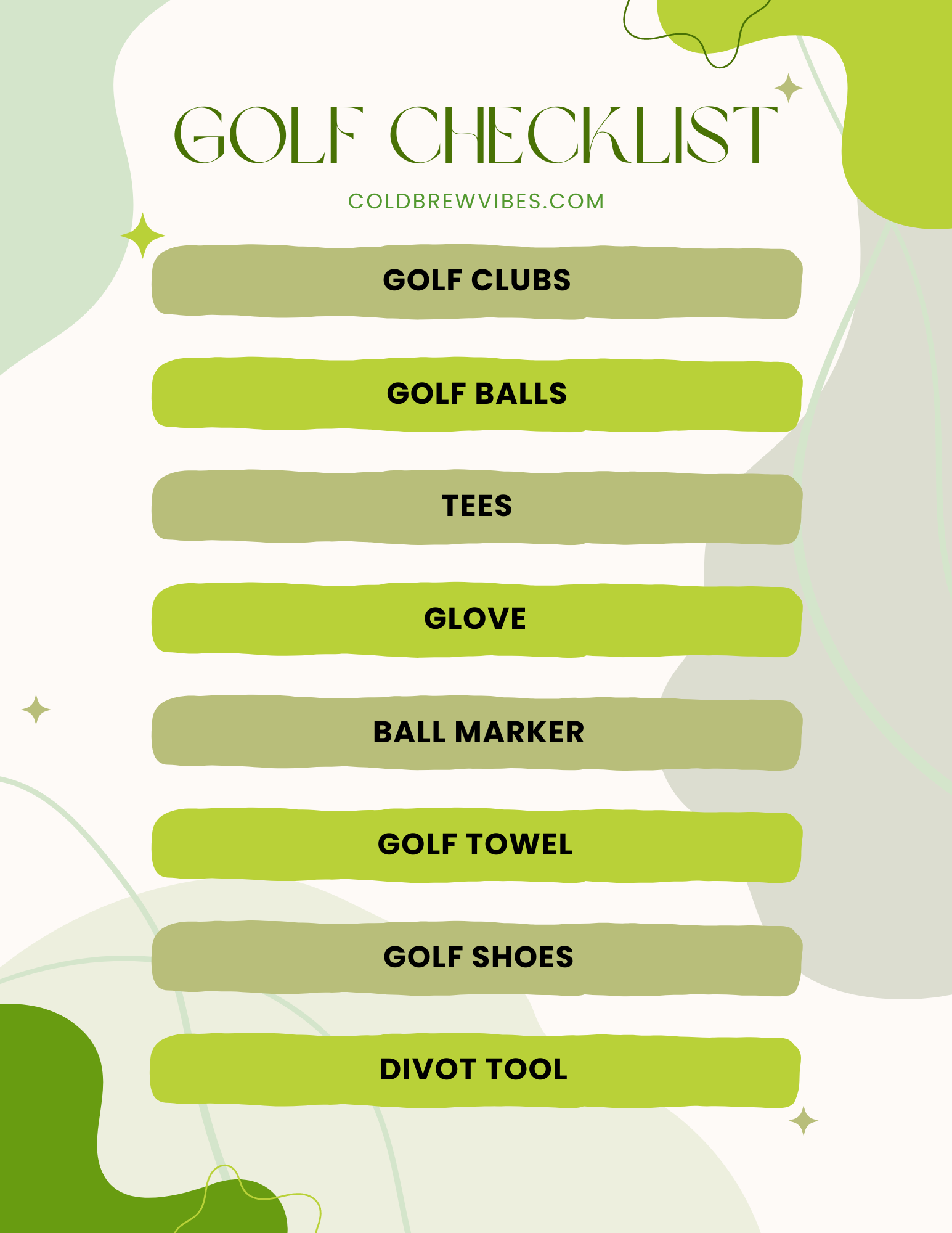 golf checklist