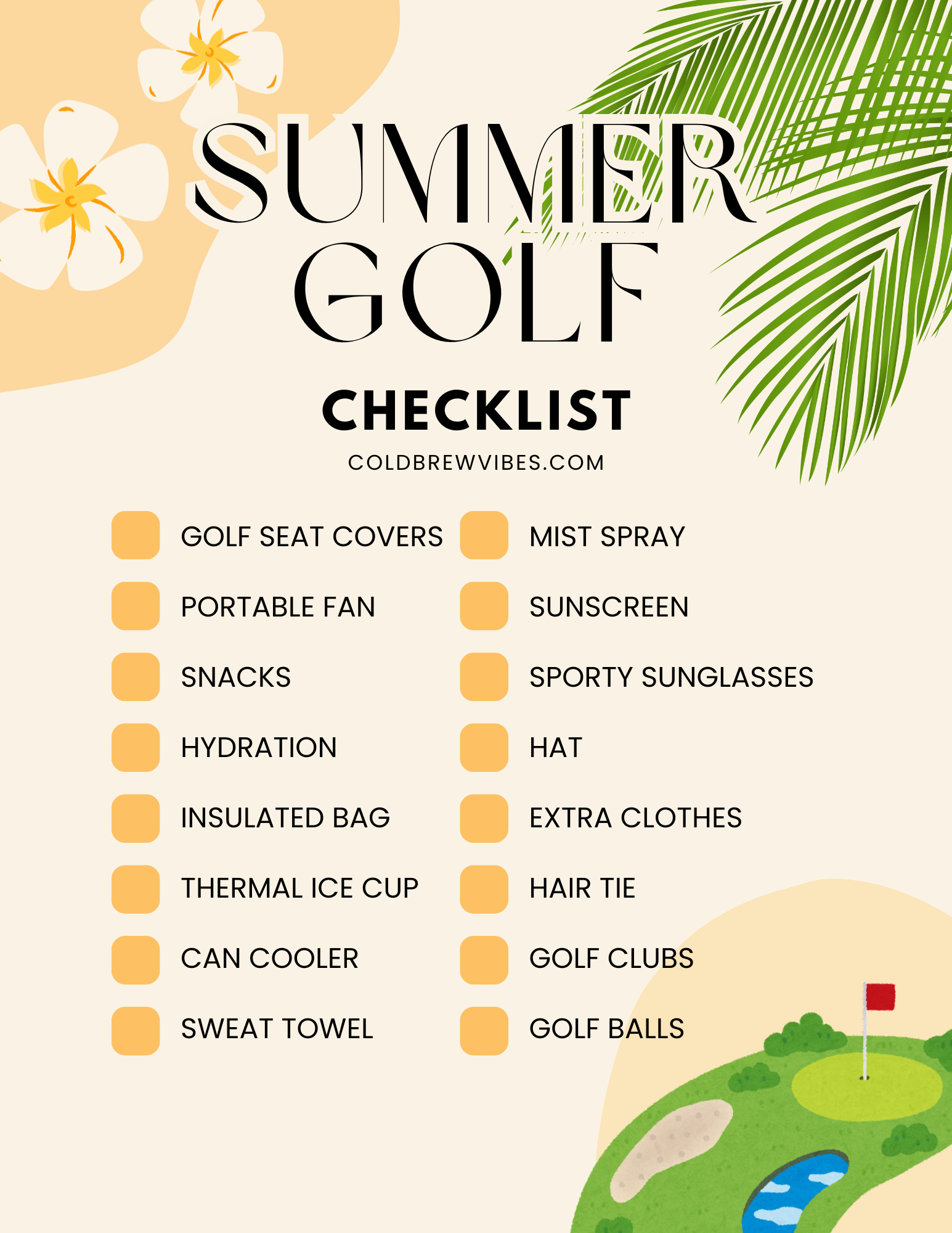 summer golf checklist