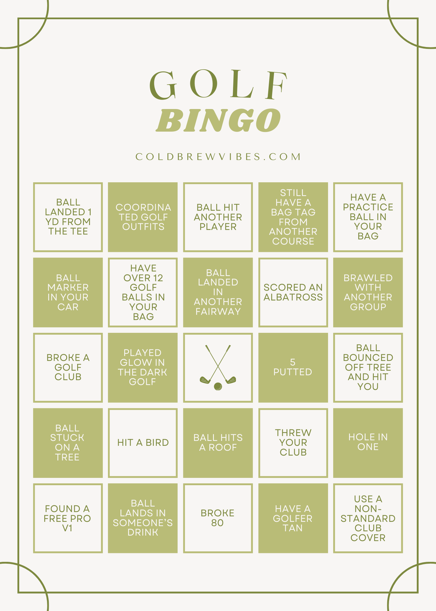 golf bingo