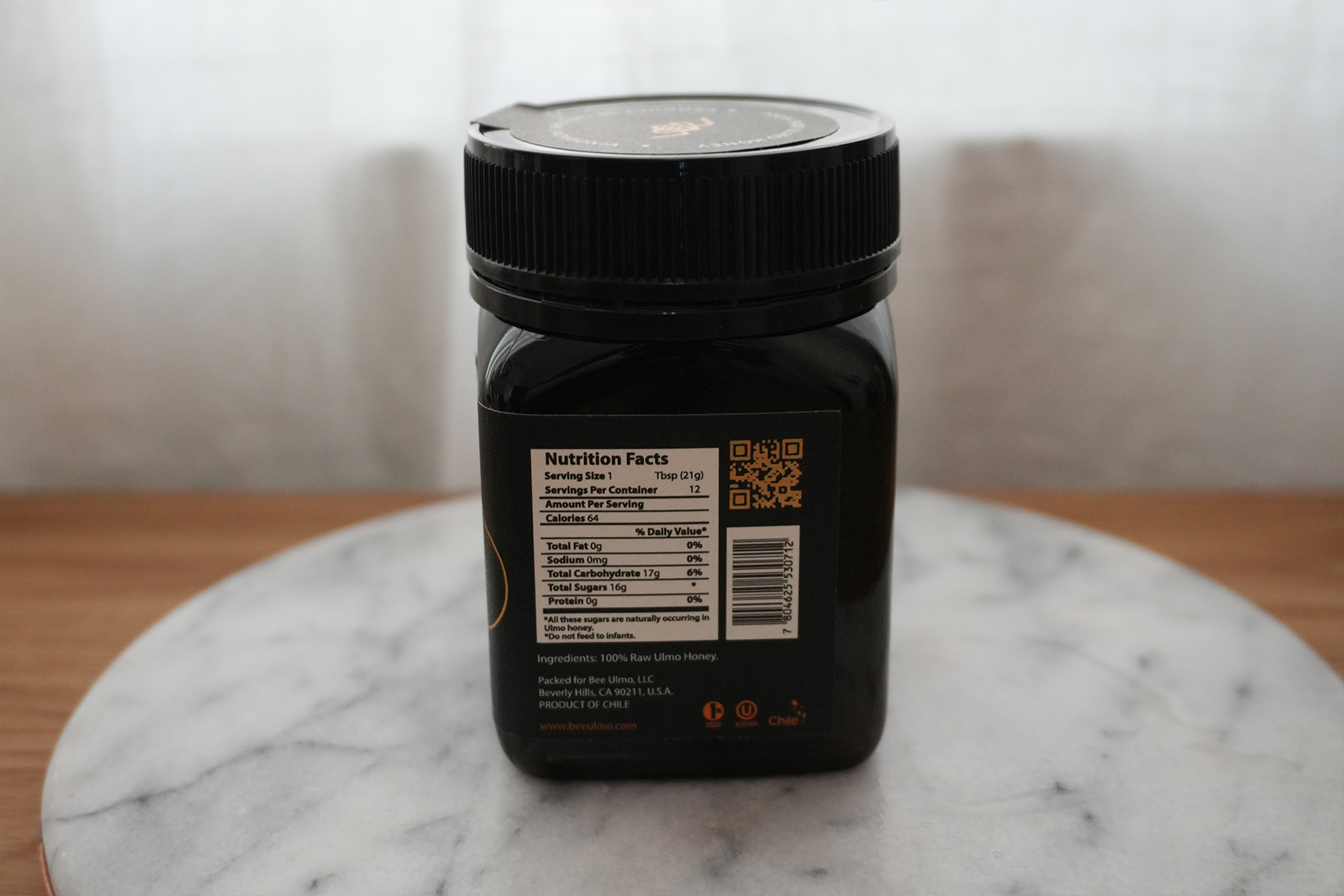 Bee Ulmo Honey APF 200+ Nutrition Label