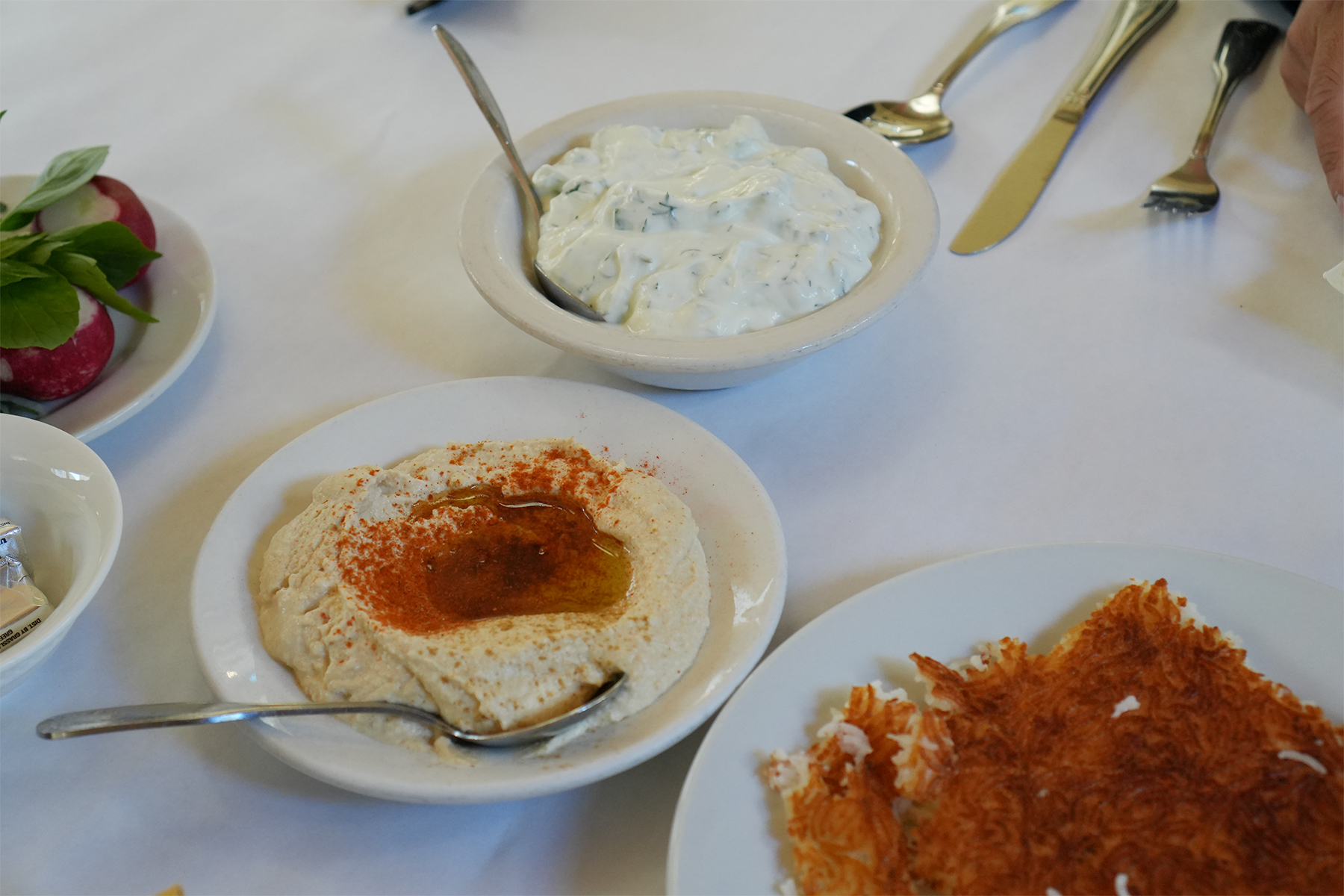 Raffi's Place Glendale Appetizers Tahdig Hummus Mast-o-Khair