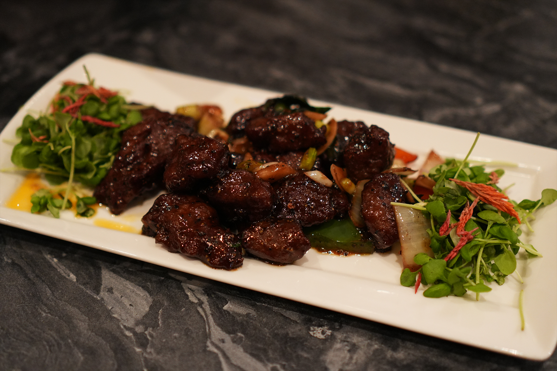 Stir-Fried Black Pepper Angus Beef with Basil