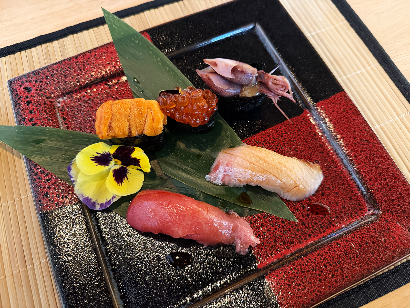 Masamitsu Sushi ikura fire fly squid nigiri uni