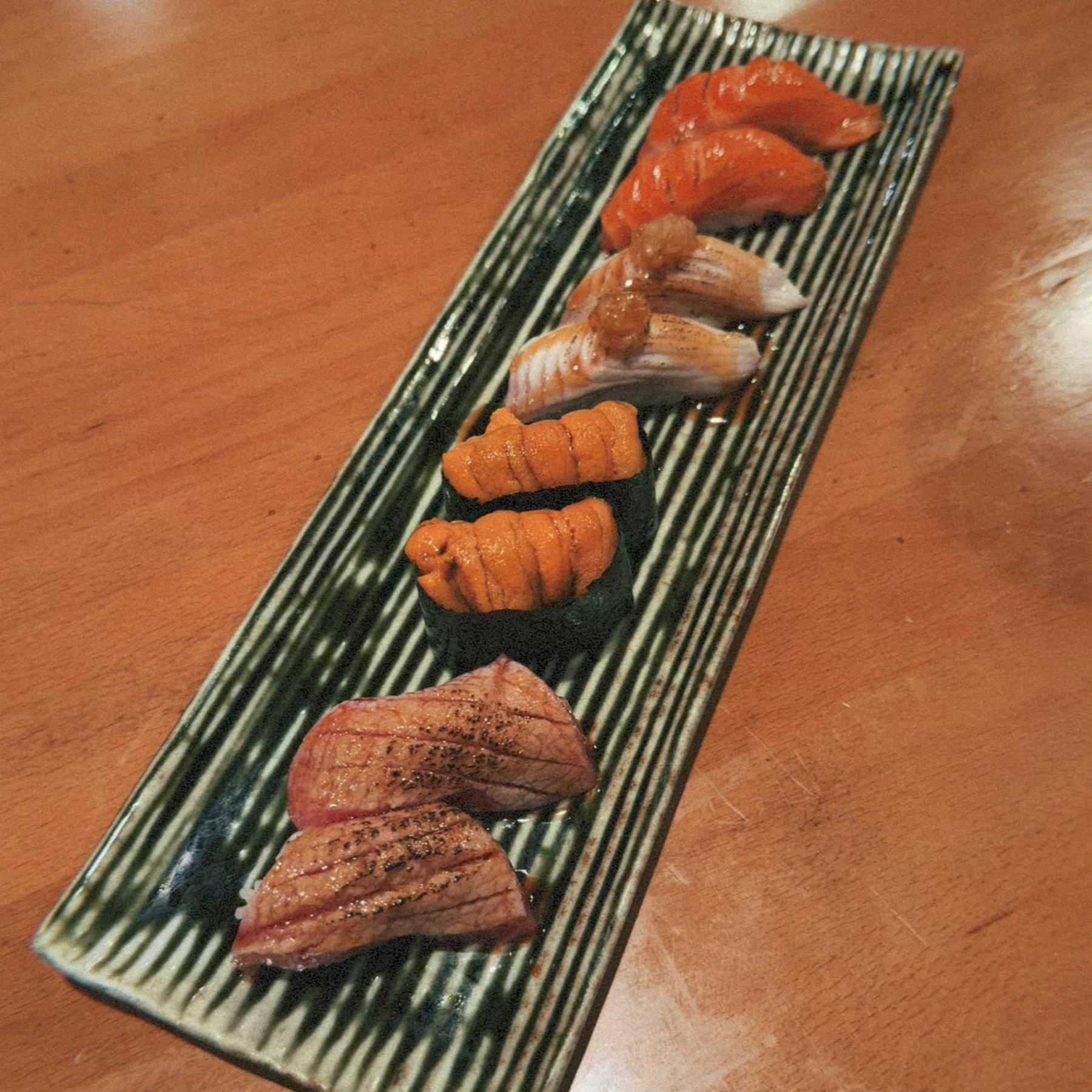 Taira Omakase Orange County Wagyu Uni Salmon