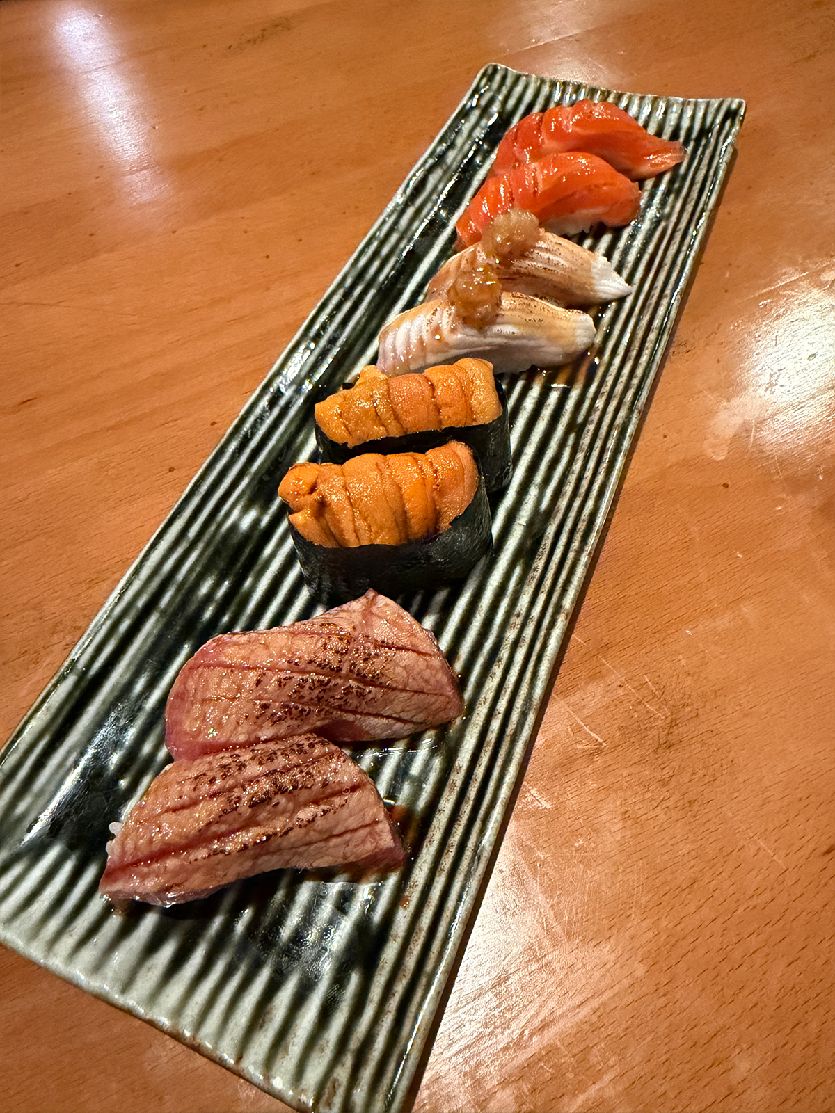 Taira Omakase Orange County Wagyu Uni Salmon